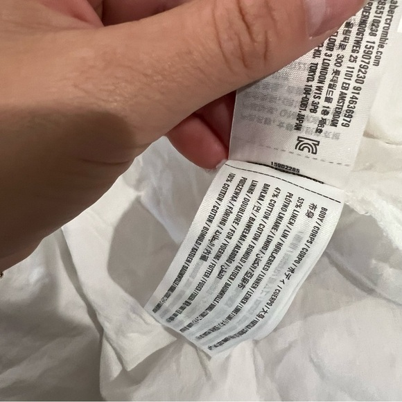 Abercrombie & Fitch White Strapless Linen Blend Mini Dress - Picture 9 of 11